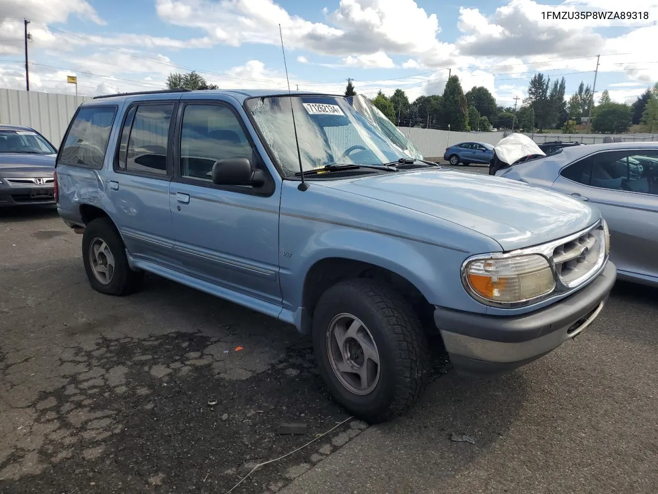 1998 Ford Explorer VIN: 1FMZU35P8WZA89318 Lot: 71262134