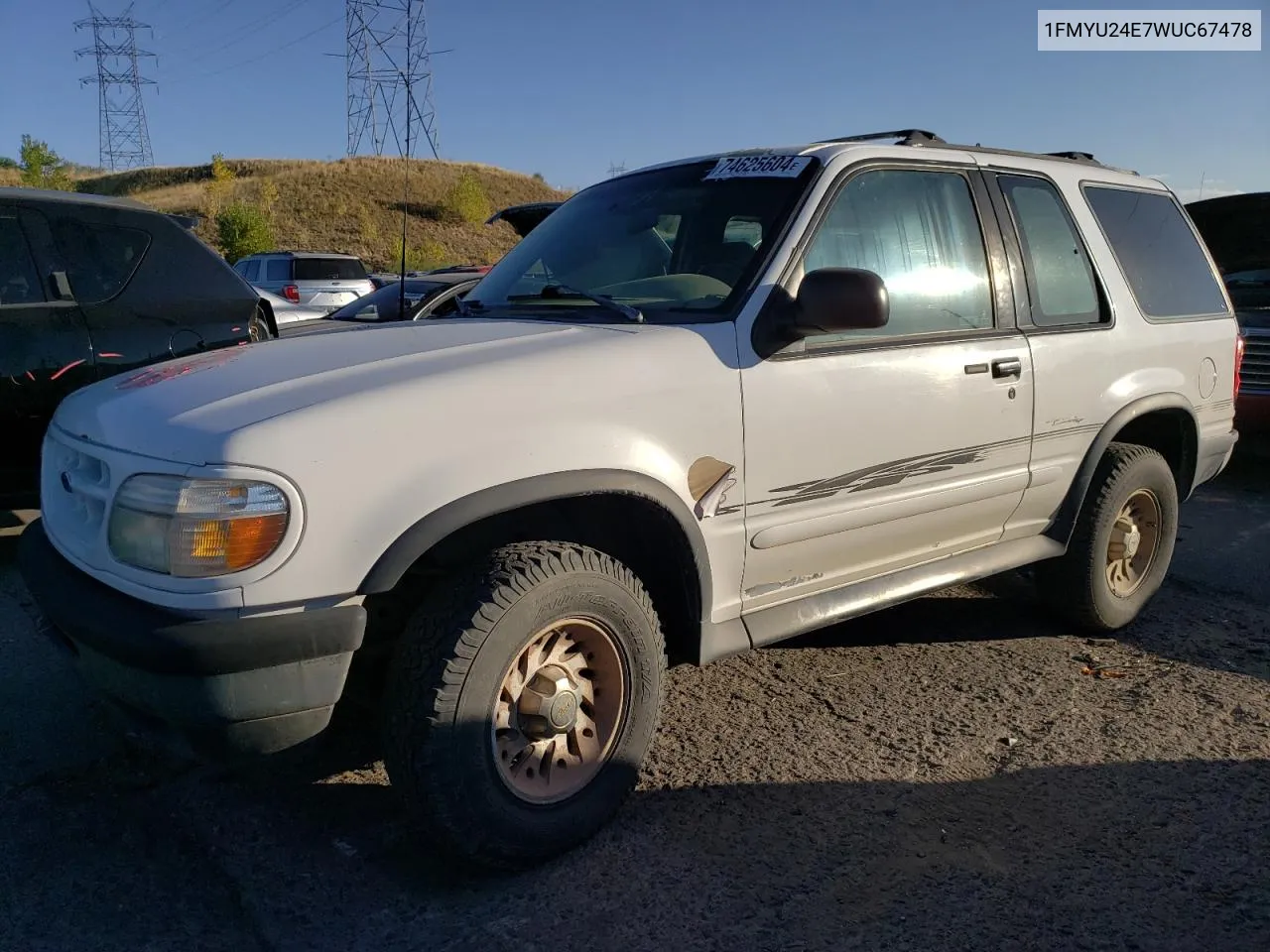 1998 Ford Explorer VIN: 1FMYU24E7WUC67478 Lot: 74625604