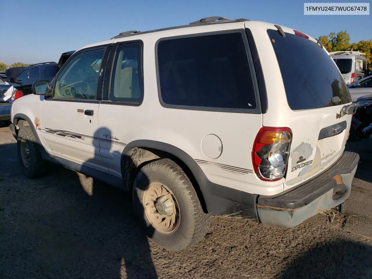 1998 Ford Explorer VIN: 1FMYU24E7WUC67478 Lot: 74625604