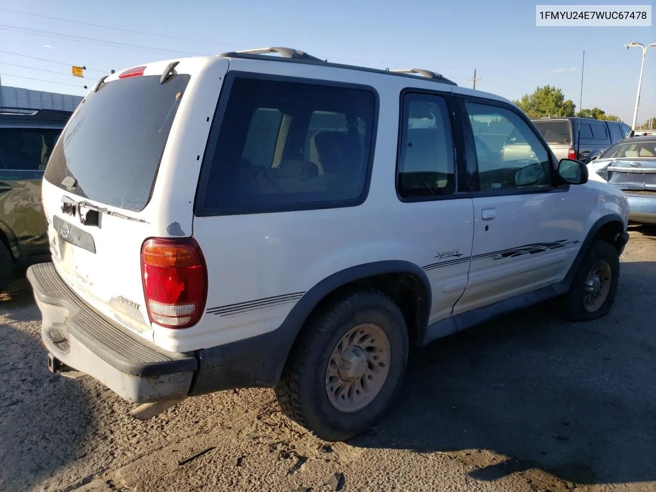 1998 Ford Explorer VIN: 1FMYU24E7WUC67478 Lot: 74625604