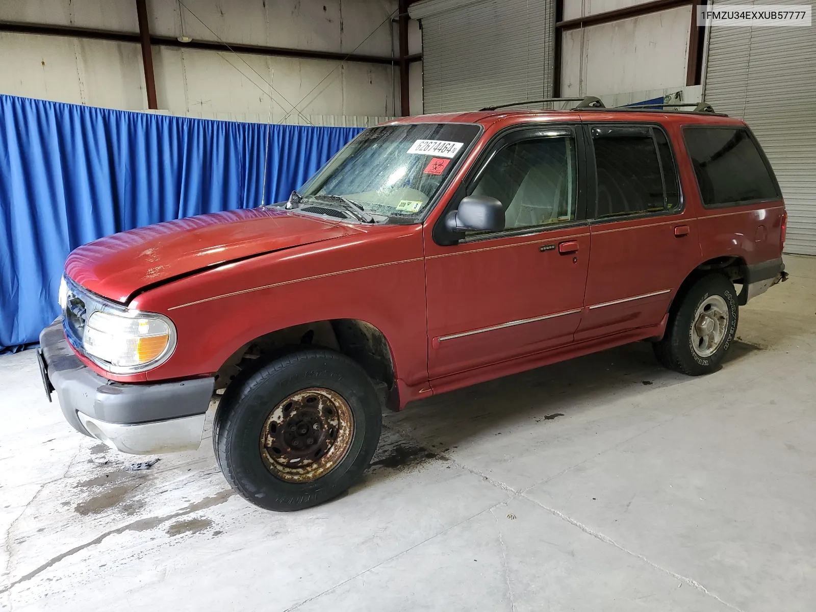 1999 Ford Explorer VIN: 1FMZU34EXXUB57777 Lot: 62674464