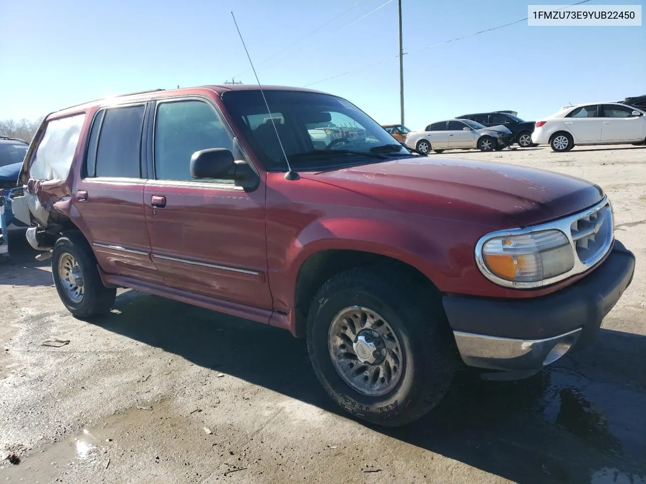 2000 Ford Explorer Xlt VIN: 1FMZU73E9YUB22450 Lot: 37754674