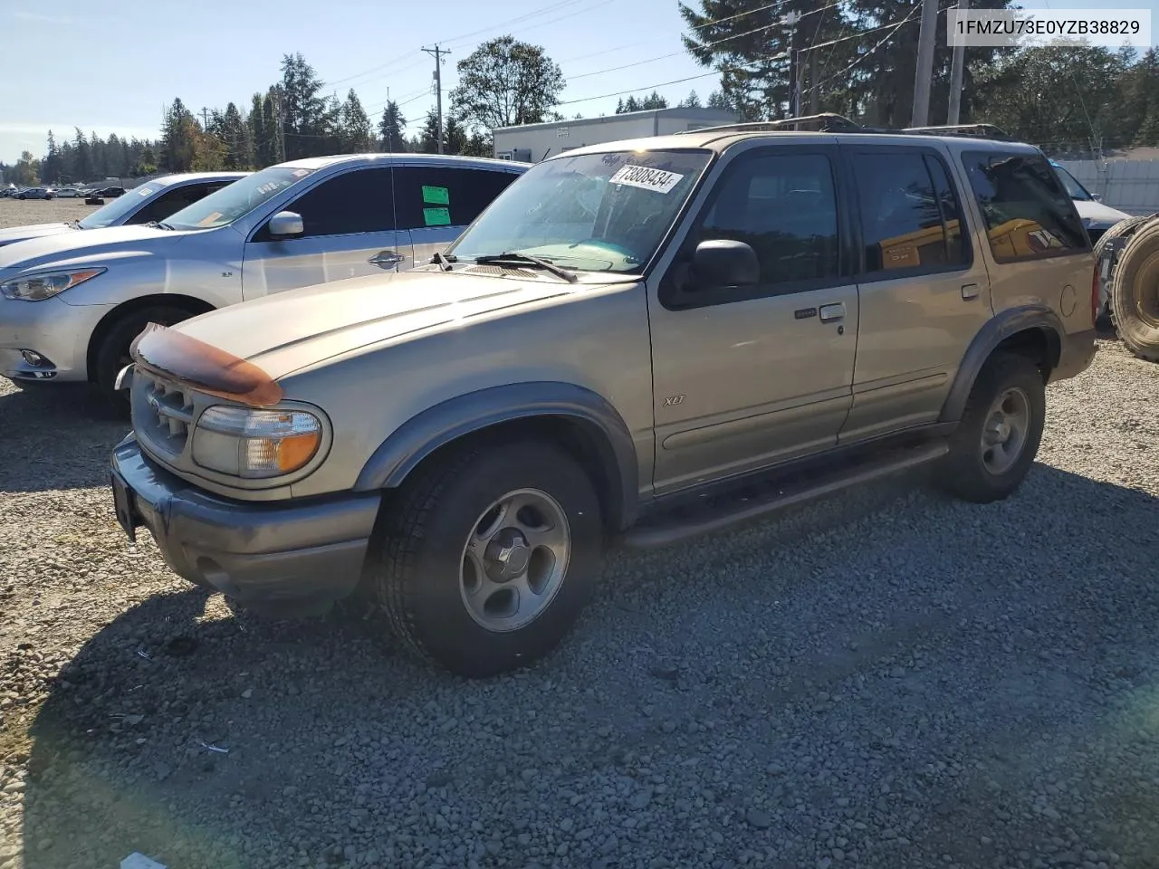 2000 Ford Explorer Xlt VIN: 1FMZU73E0YZB38829 Lot: 73808434