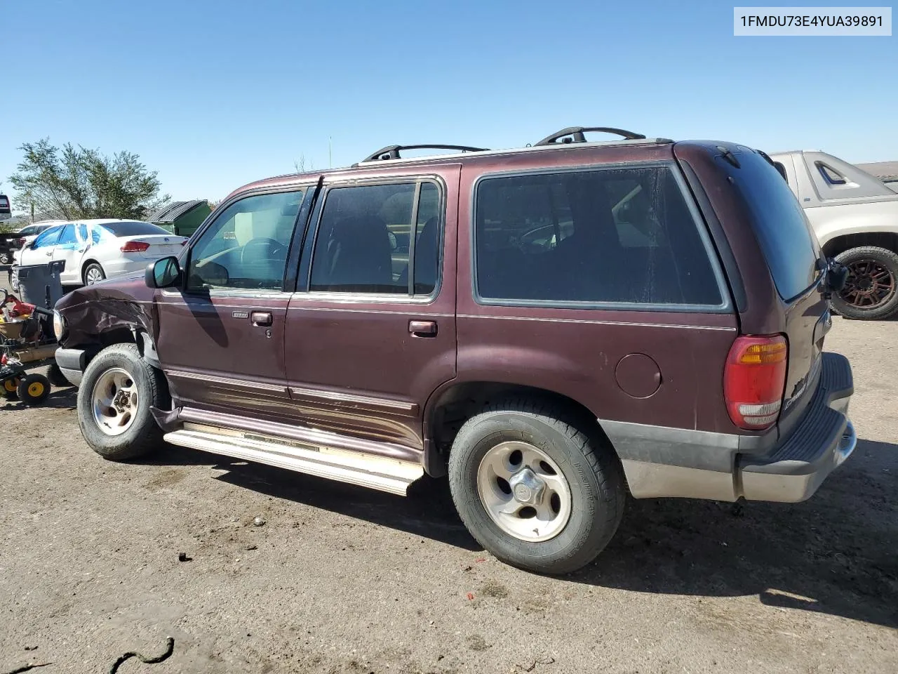 2000 Ford Explorer Xlt VIN: 1FMDU73E4YUA39891 Lot: 77461314