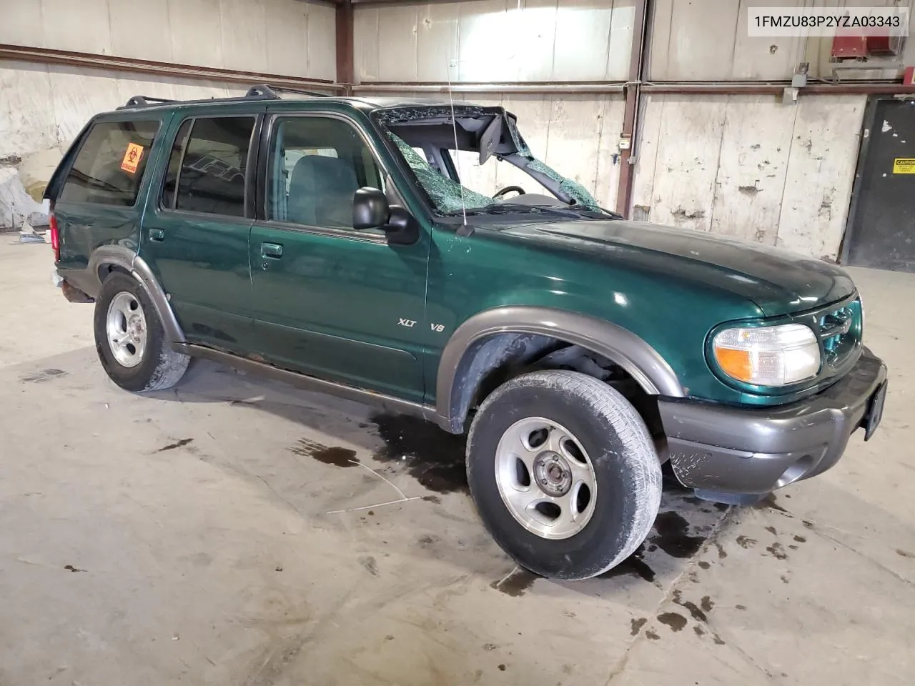 2000 Ford Explorer Xlt VIN: 1FMZU83P2YZA03343 Lot: 80721654