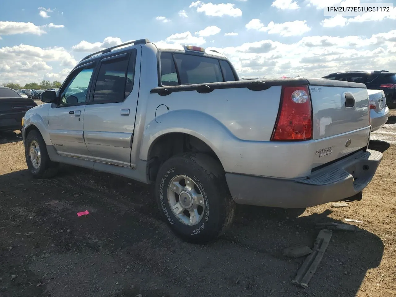 2001 Ford Explorer Sport Trac VIN: 1FMZU77E51UC51172 Lot: 72809954