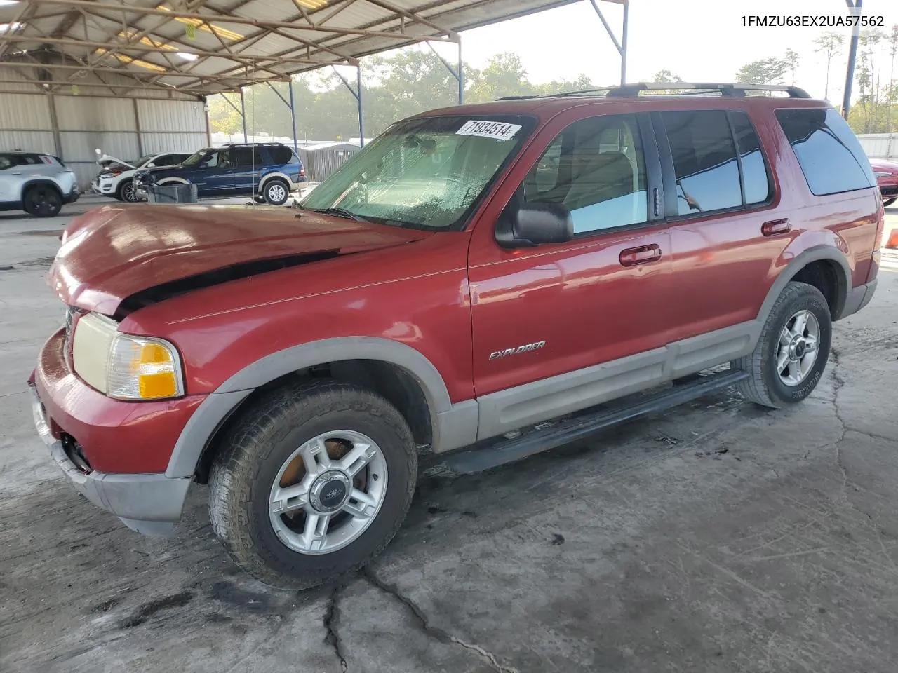 2002 Ford Explorer Xlt VIN: 1FMZU63EX2UA57562 Lot: 71934514