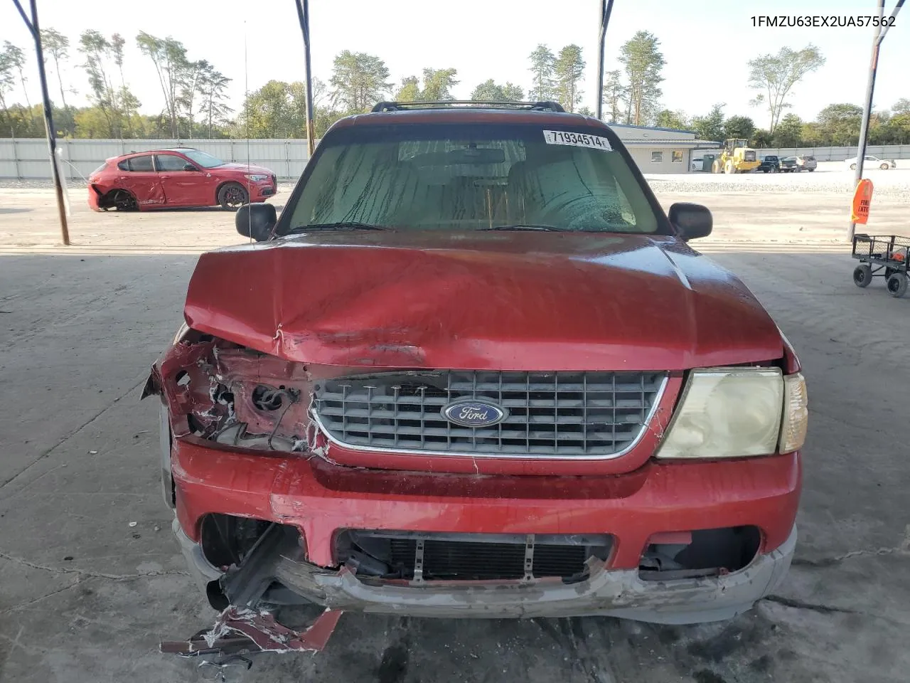 2002 Ford Explorer Xlt VIN: 1FMZU63EX2UA57562 Lot: 71934514