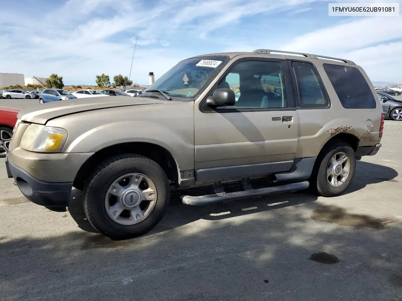 2002 Ford Explorer Sport VIN: 1FMYU60E62UB91081 Lot: 75688824