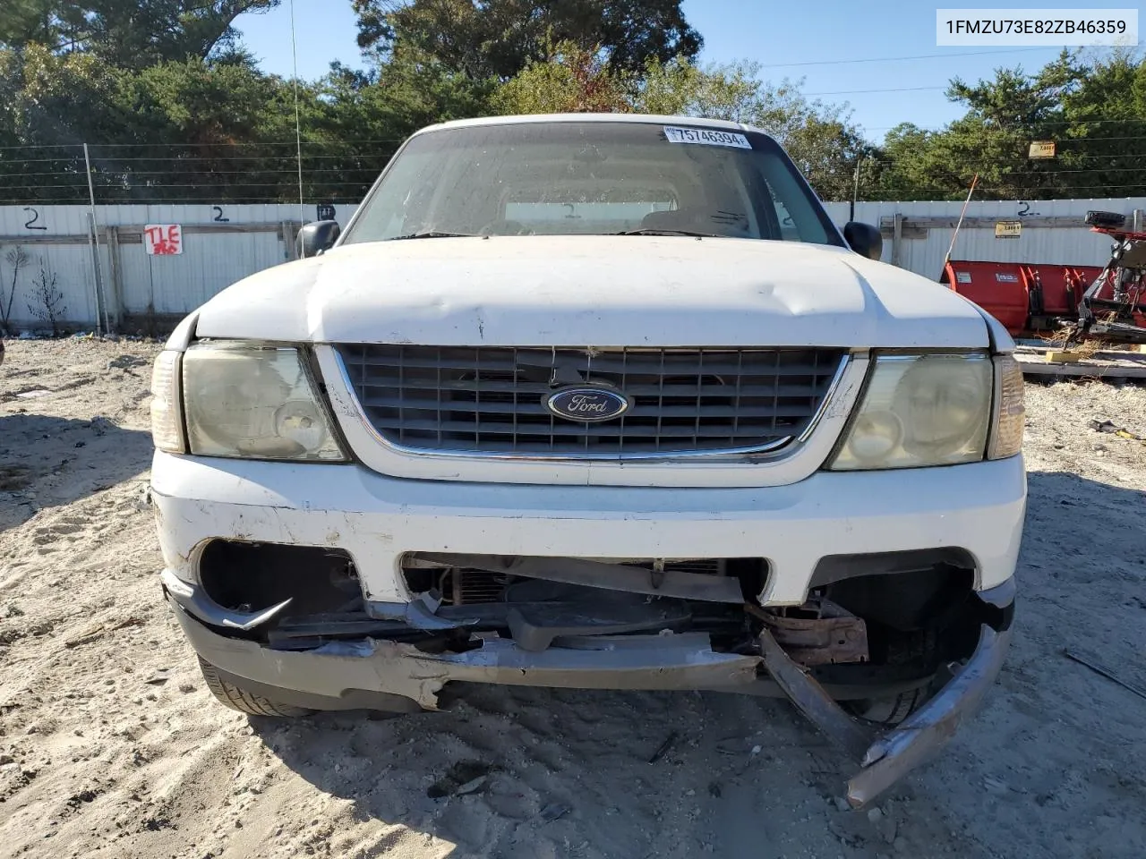 2002 Ford Explorer Xlt VIN: 1FMZU73E82ZB46359 Lot: 75746394