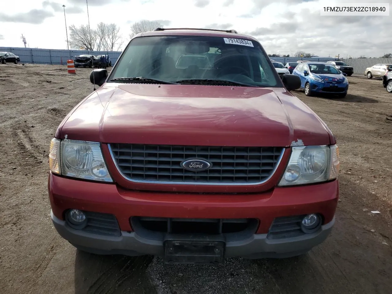 2002 Ford Explorer Xlt VIN: 1FMZU73EX2ZC18940 Lot: 79143834