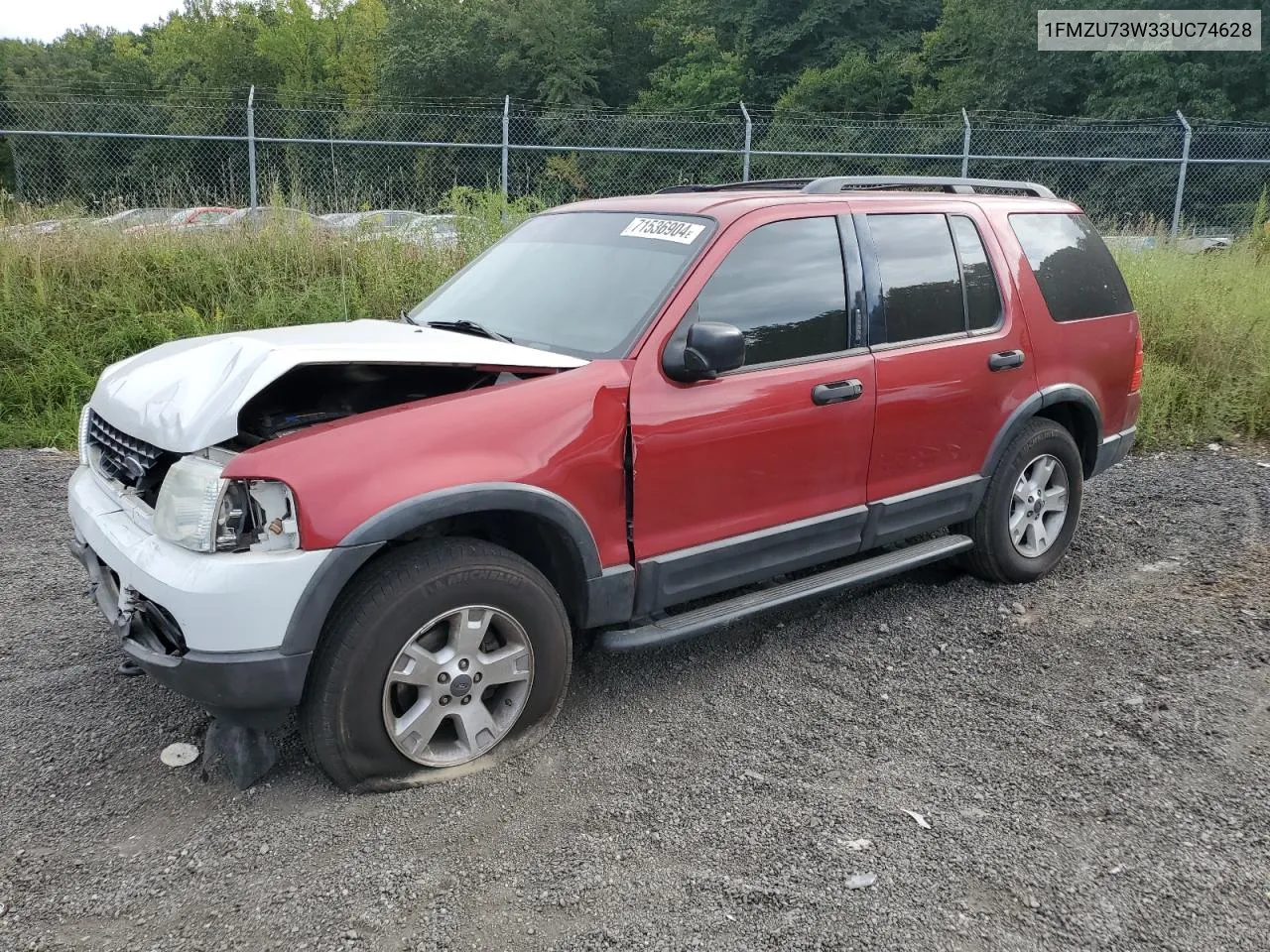 2003 Ford Explorer Xlt VIN: 1FMZU73W33UC74628 Lot: 71536904