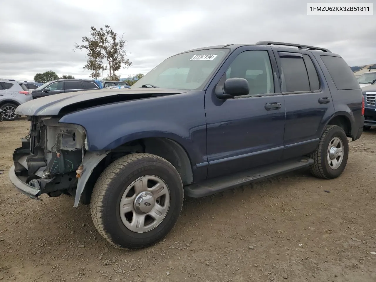 2003 Ford Explorer Xls VIN: 1FMZU62KX3ZB51811 Lot: 72267194