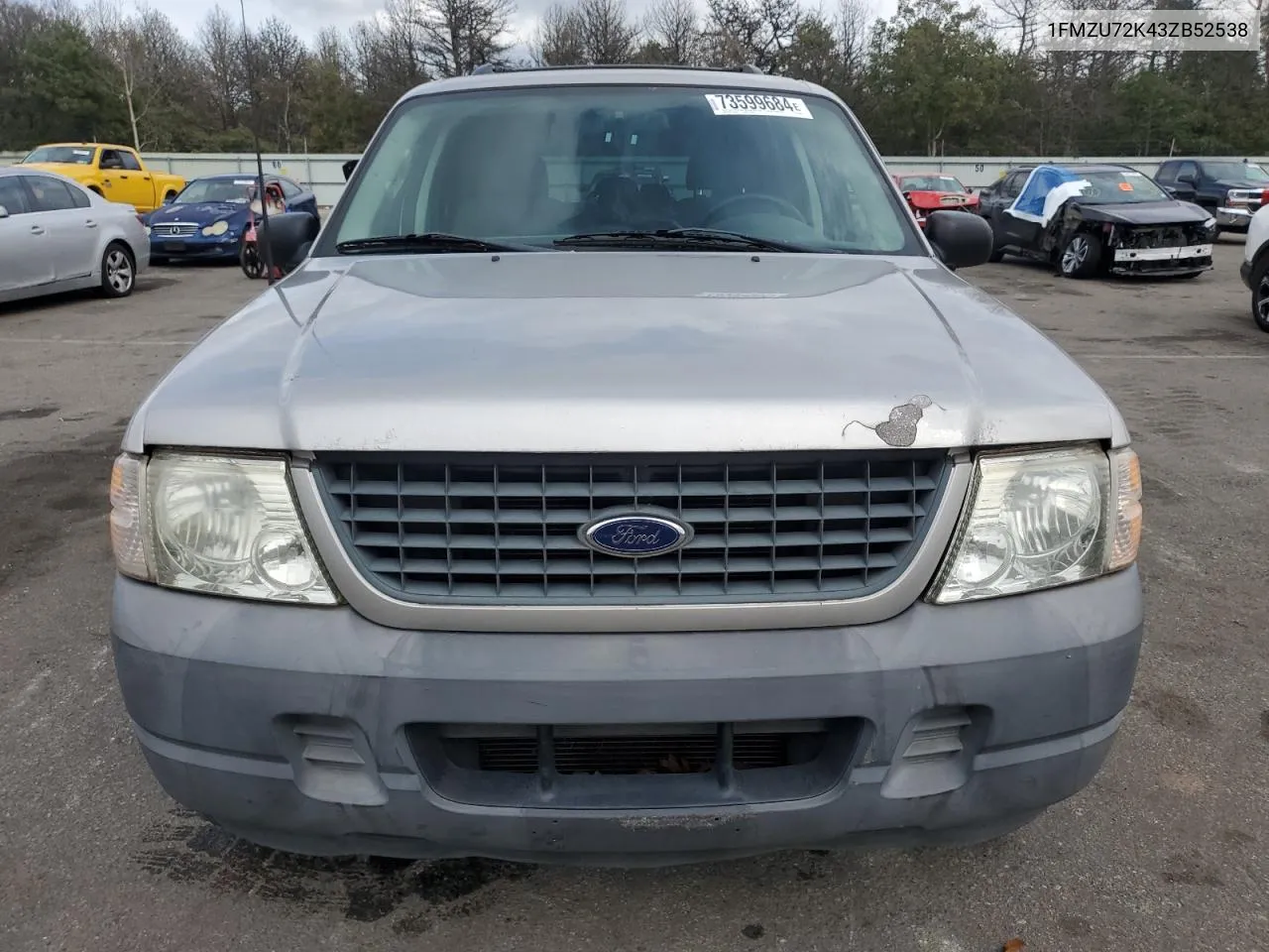 2003 Ford Explorer Xls VIN: 1FMZU72K43ZB52538 Lot: 73599684