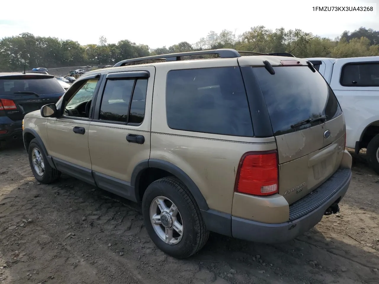 2003 Ford Explorer Xlt VIN: 1FMZU73KX3UA43268 Lot: 74826274