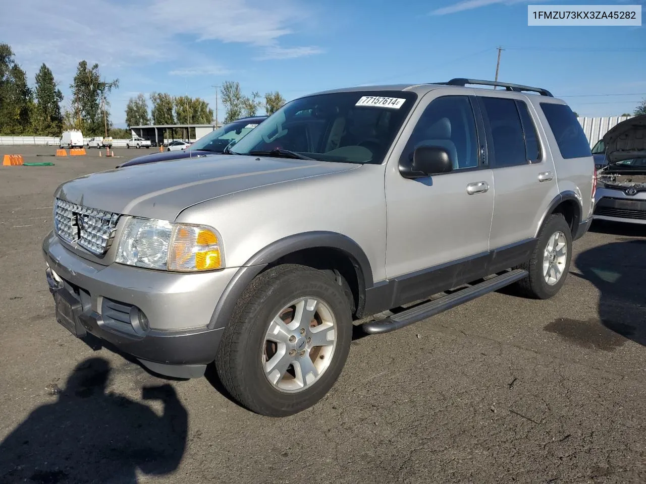 2003 Ford Explorer Xlt VIN: 1FMZU73KX3ZA45282 Lot: 77157614