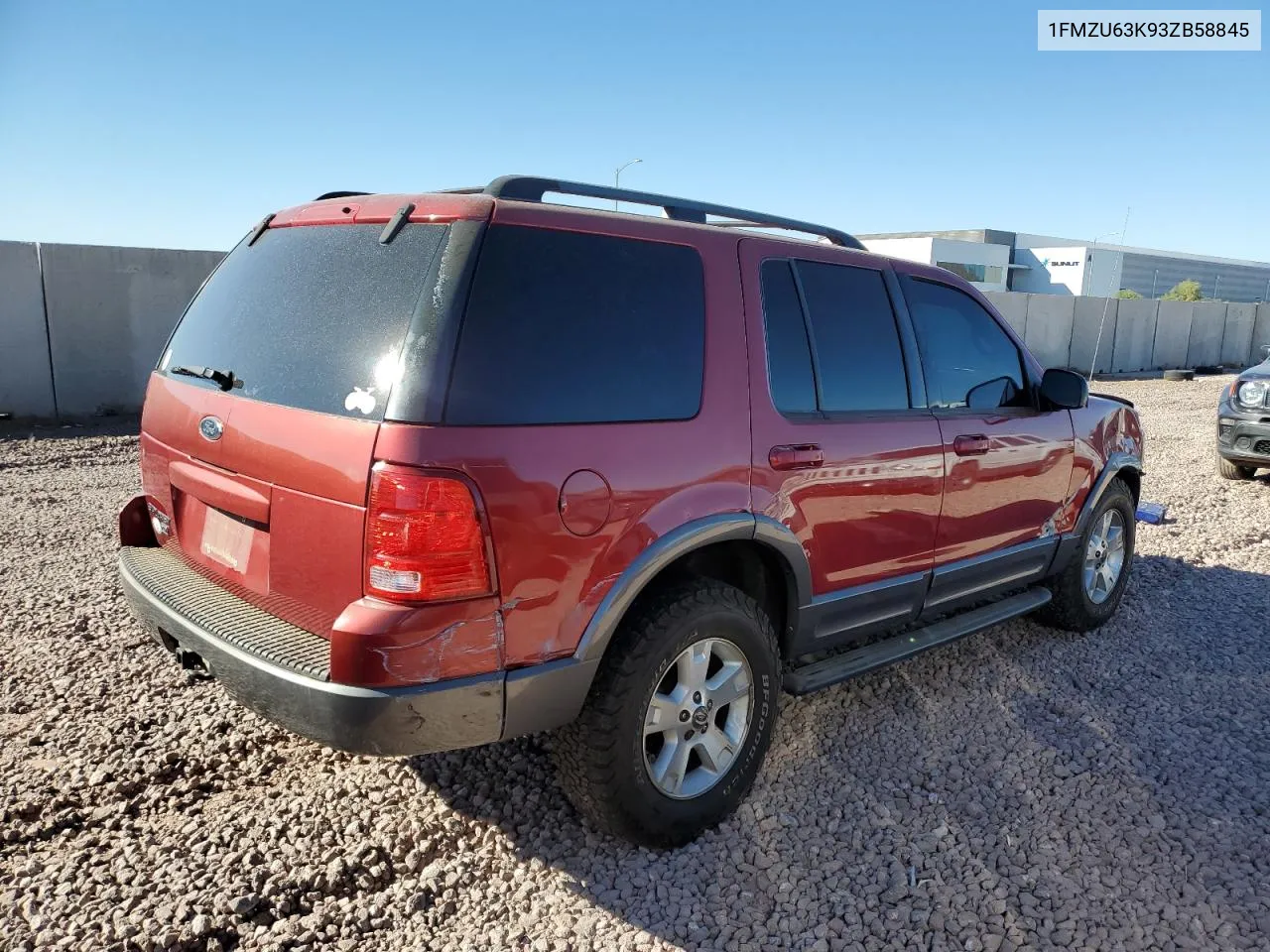 2003 Ford Explorer Xlt VIN: 1FMZU63K93ZB58845 Lot: 78028784