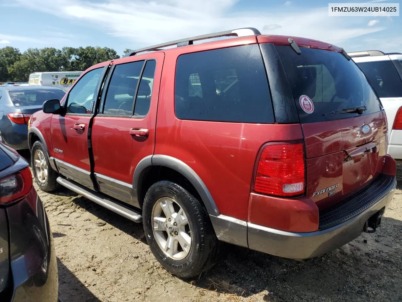 2004 Ford Explorer Xlt VIN: 1FMZU63W24UB14025 Lot: 73651434