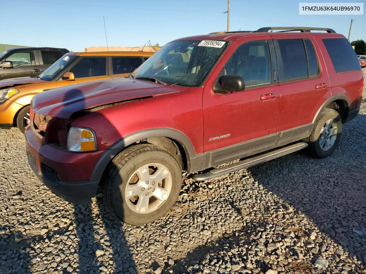 2004 Ford Explorer Xlt VIN: 1FMZU63K64UB96970 Lot: 75939294