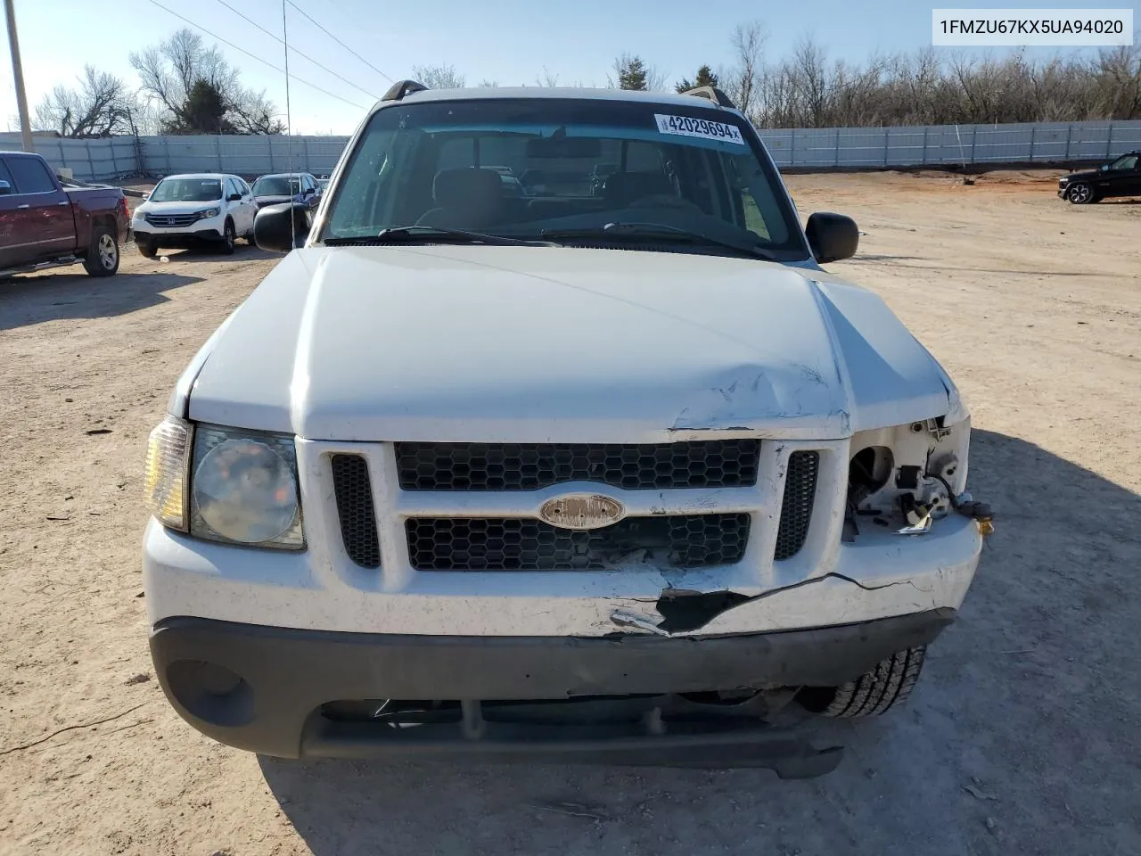 2005 Ford Explorer Sport Trac VIN: 1FMZU67KX5UA94020 Lot: 42029694