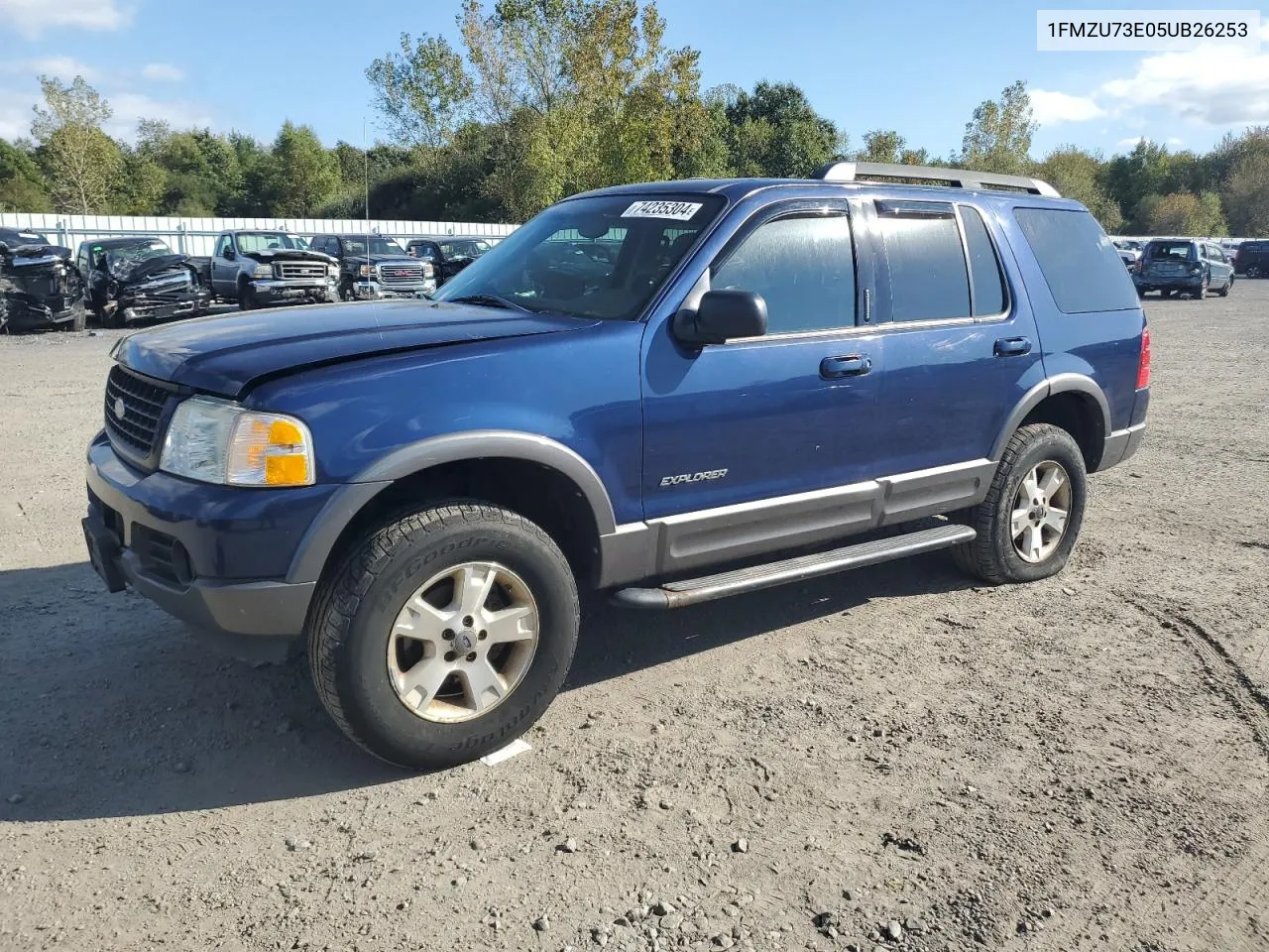 2005 Ford Explorer Xlt VIN: 1FMZU73E05UB26253 Lot: 74235304