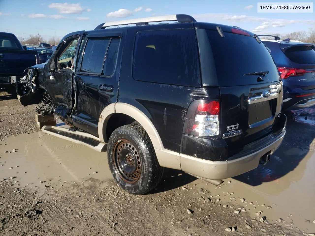 2006 Ford Explorer Eddie Bauer VIN: 1FMEU74E86UA92660 Lot: 52828694