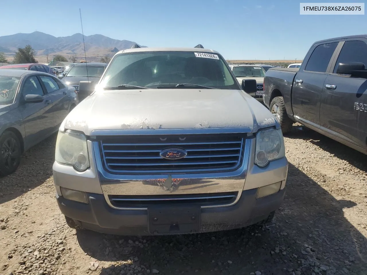 2006 Ford Explorer Xlt VIN: 1FMEU738X6ZA26075 Lot: 72141324