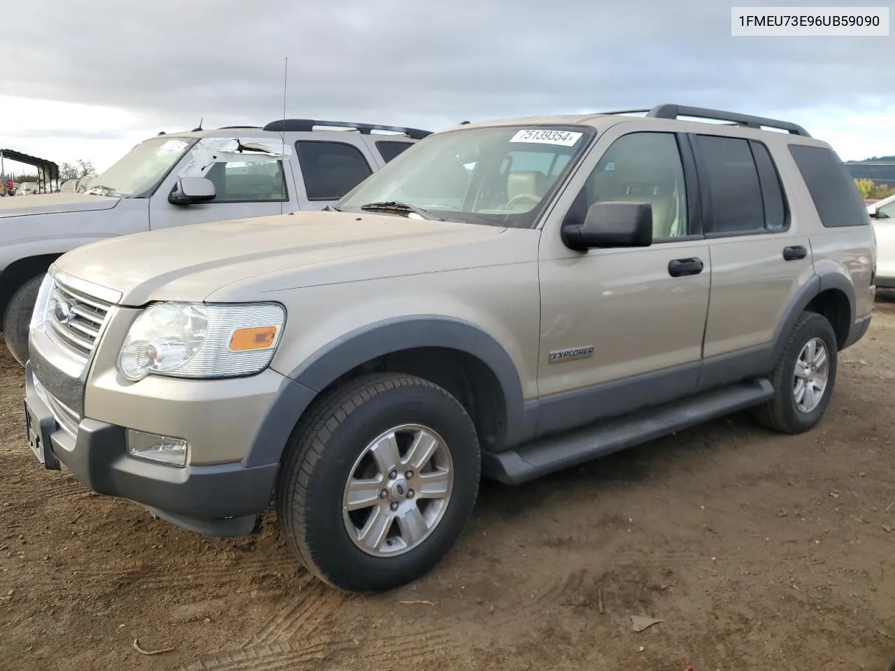 2006 Ford Explorer Xlt VIN: 1FMEU73E96UB59090 Lot: 75139354