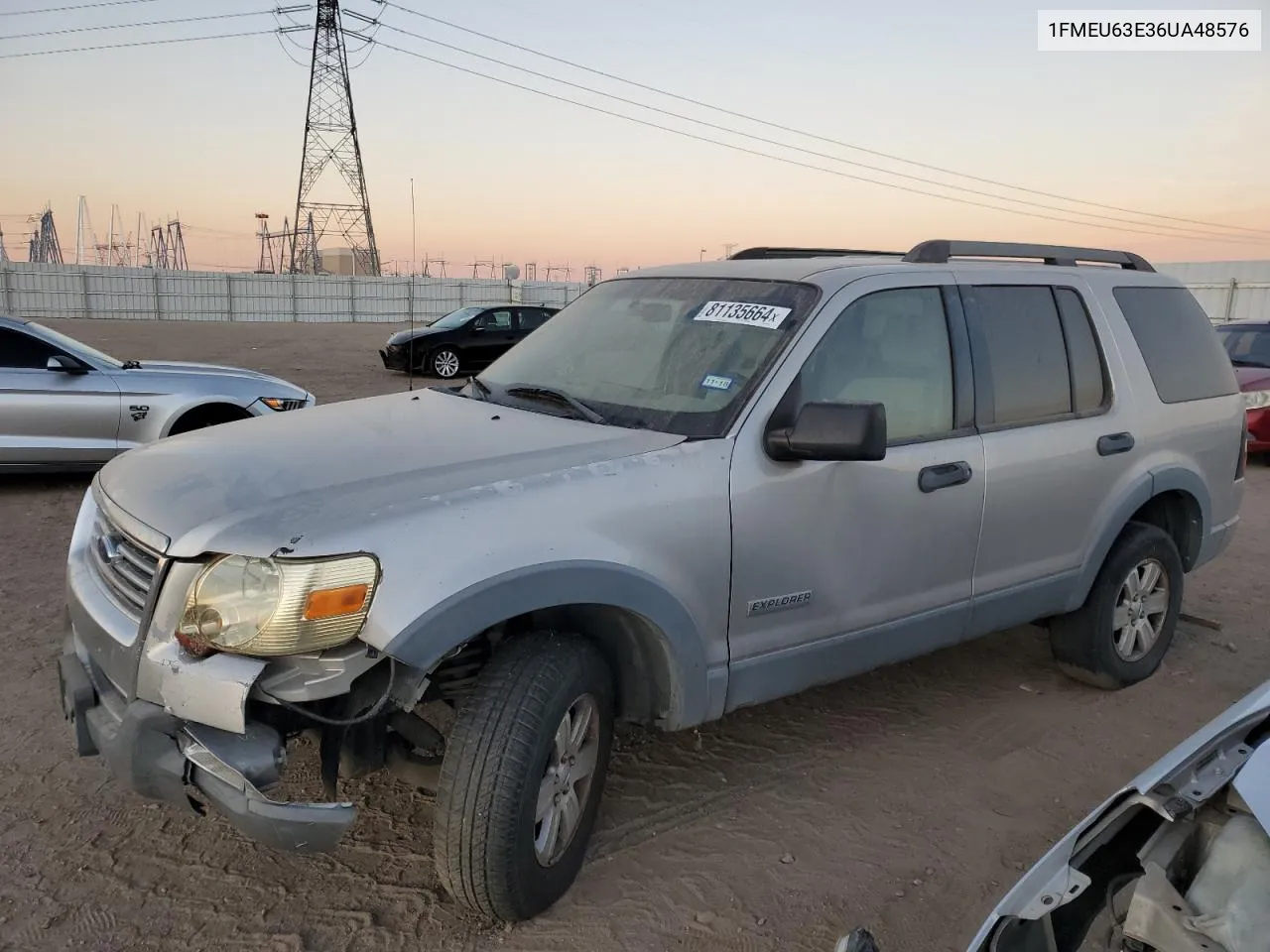 2006 Ford Explorer Xlt VIN: 1FMEU63E36UA48576 Lot: 81135664