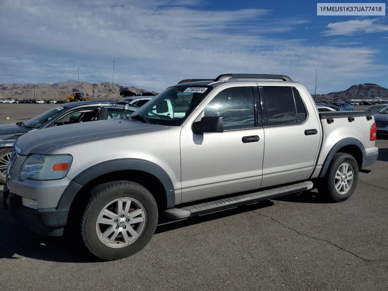 2007 Ford Explorer Sport Trac Xlt VIN: 1FMEU51K37UA77418 Lot: 71823374