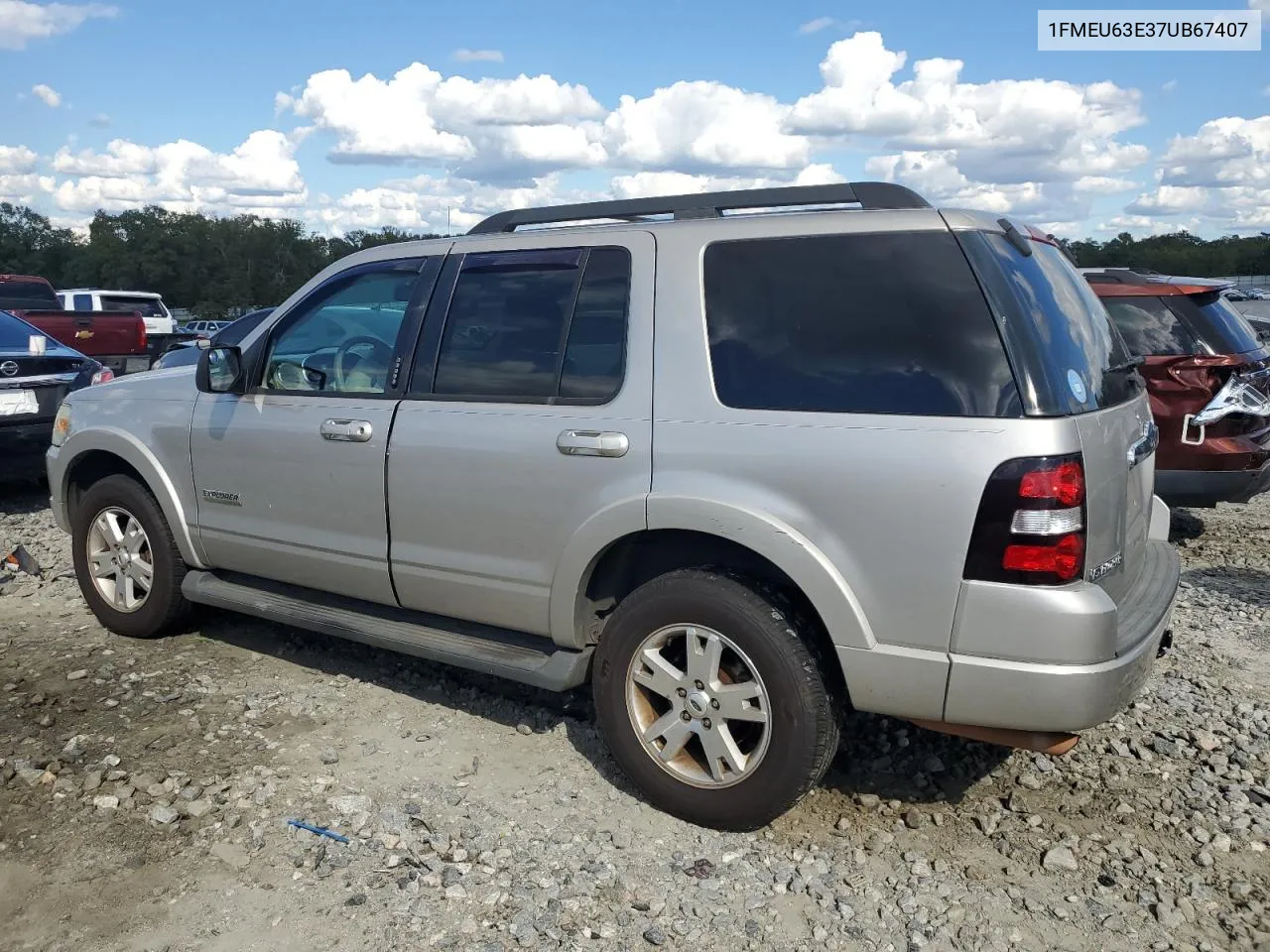 2007 Ford Explorer Xlt VIN: 1FMEU63E37UB67407 Lot: 74331074