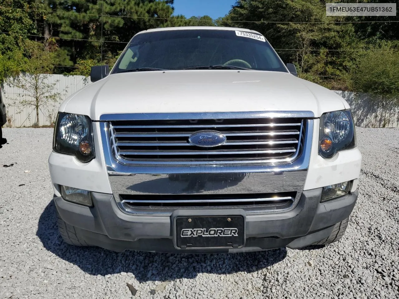 2007 Ford Explorer Xlt VIN: 1FMEU63E47UB51362 Lot: 75335254