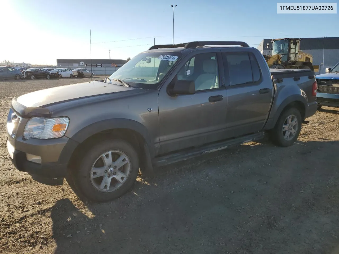 2007 Ford Explorer Sport Trac Xlt VIN: 1FMEU51877UA02726 Lot: 76625514