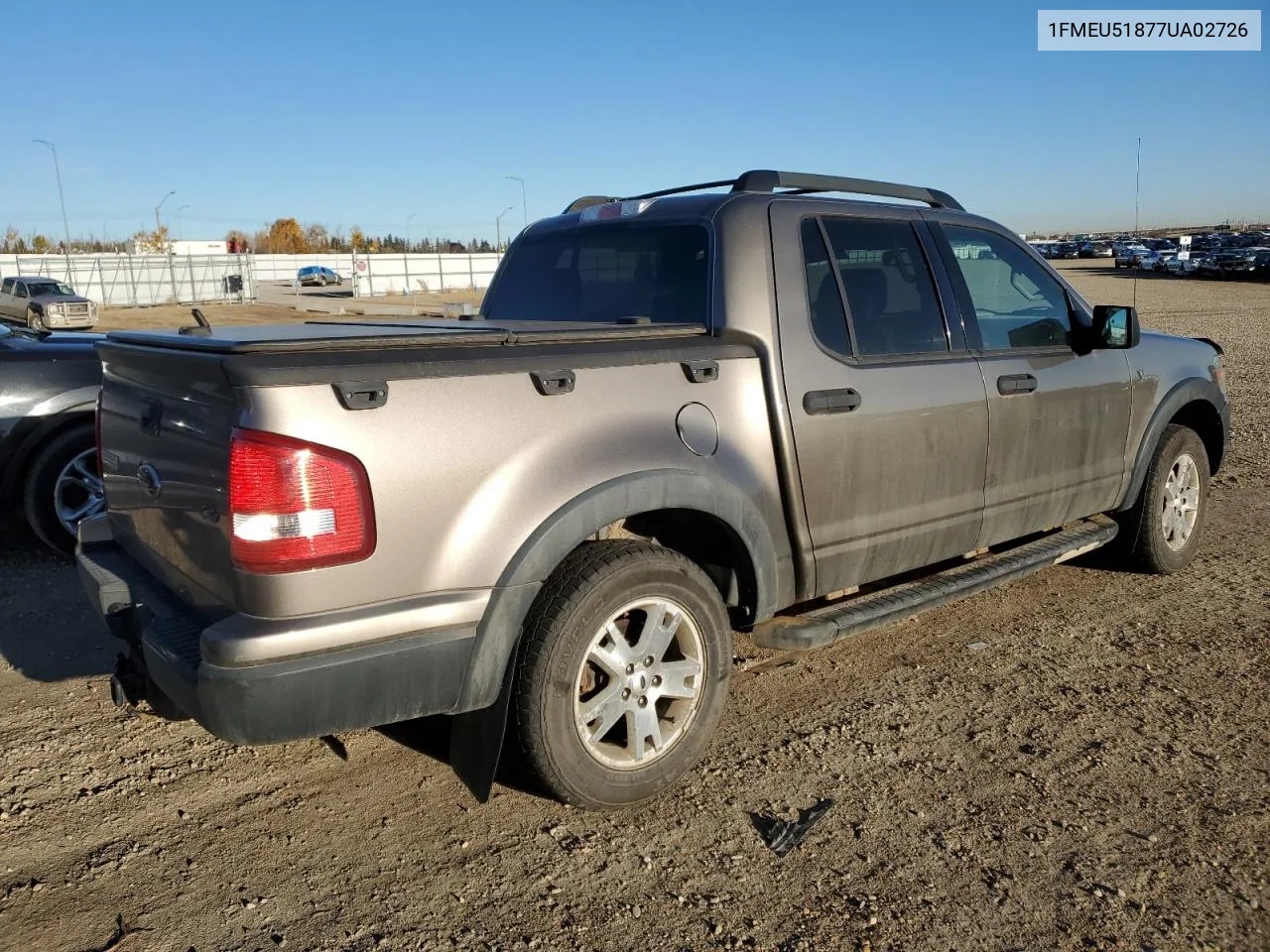 2007 Ford Explorer Sport Trac Xlt VIN: 1FMEU51877UA02726 Lot: 76625514