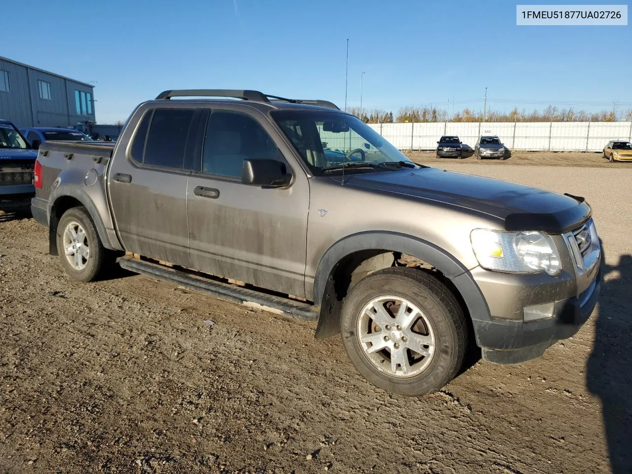 2007 Ford Explorer Sport Trac Xlt VIN: 1FMEU51877UA02726 Lot: 76625514