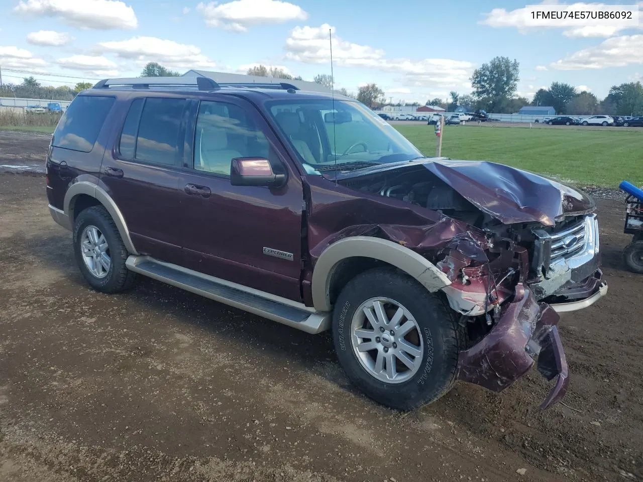 2007 Ford Explorer Eddie Bauer VIN: 1FMEU74E57UB86092 Lot: 76654434