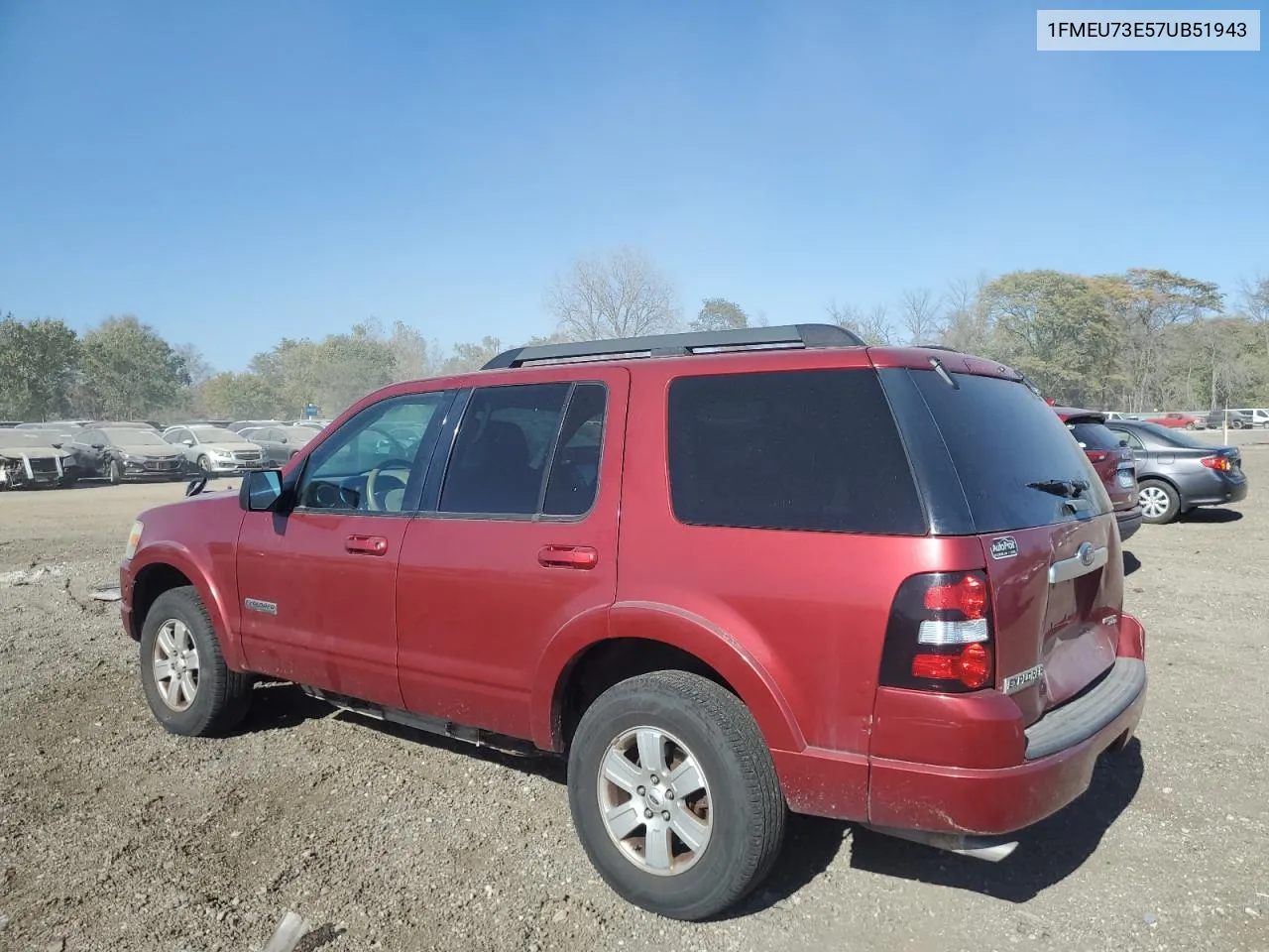 2007 Ford Explorer Xlt VIN: 1FMEU73E57UB51943 Lot: 76684184