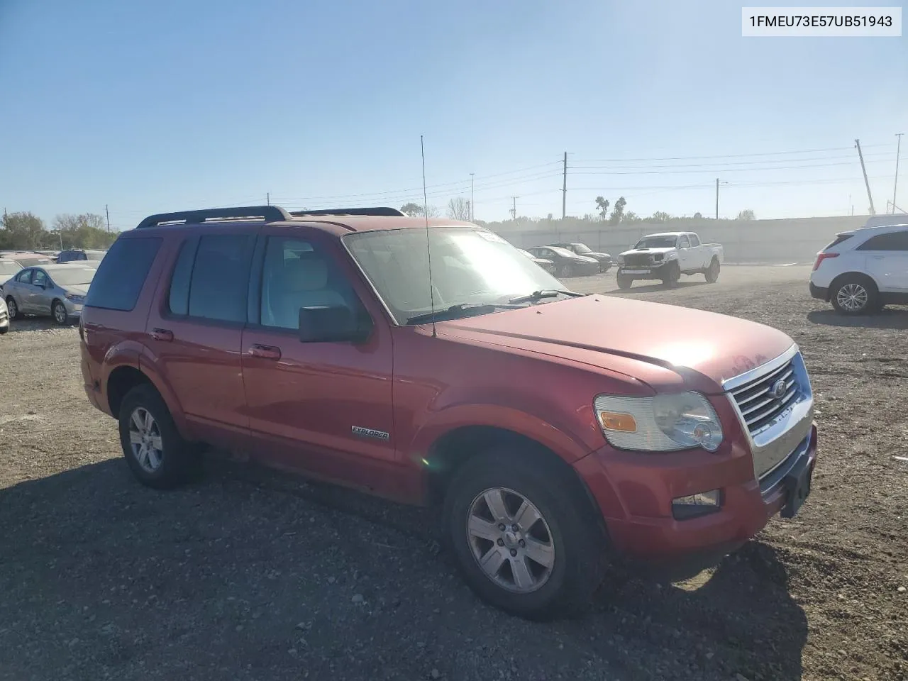 2007 Ford Explorer Xlt VIN: 1FMEU73E57UB51943 Lot: 76684184