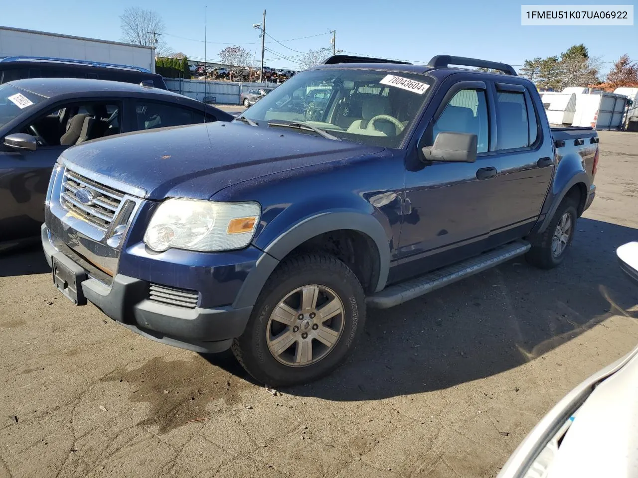 2007 Ford Explorer Sport Trac Xlt VIN: 1FMEU51K07UA06922 Lot: 78043604