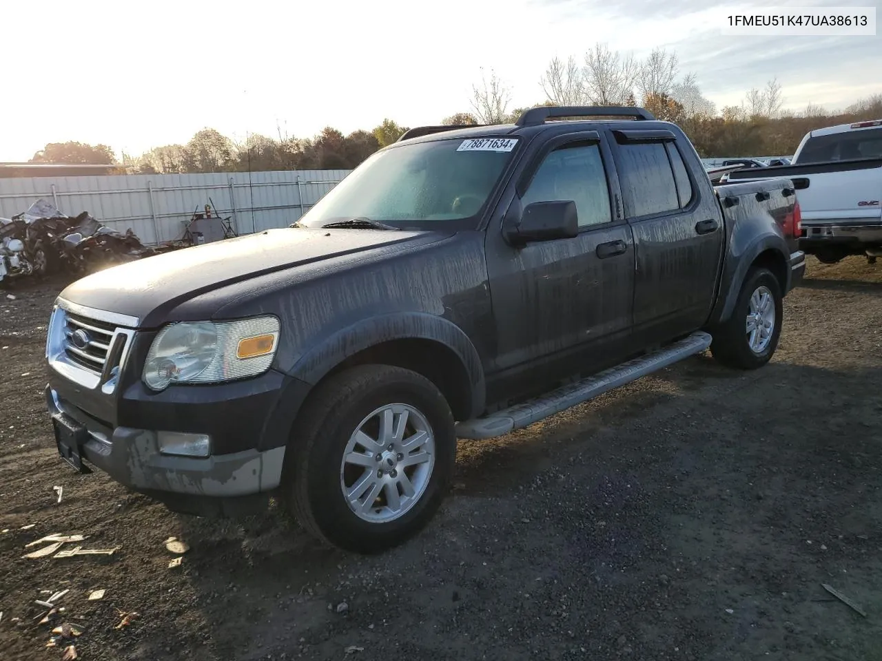 2007 Ford Explorer Sport Trac Xlt VIN: 1FMEU51K47UA38613 Lot: 78871634