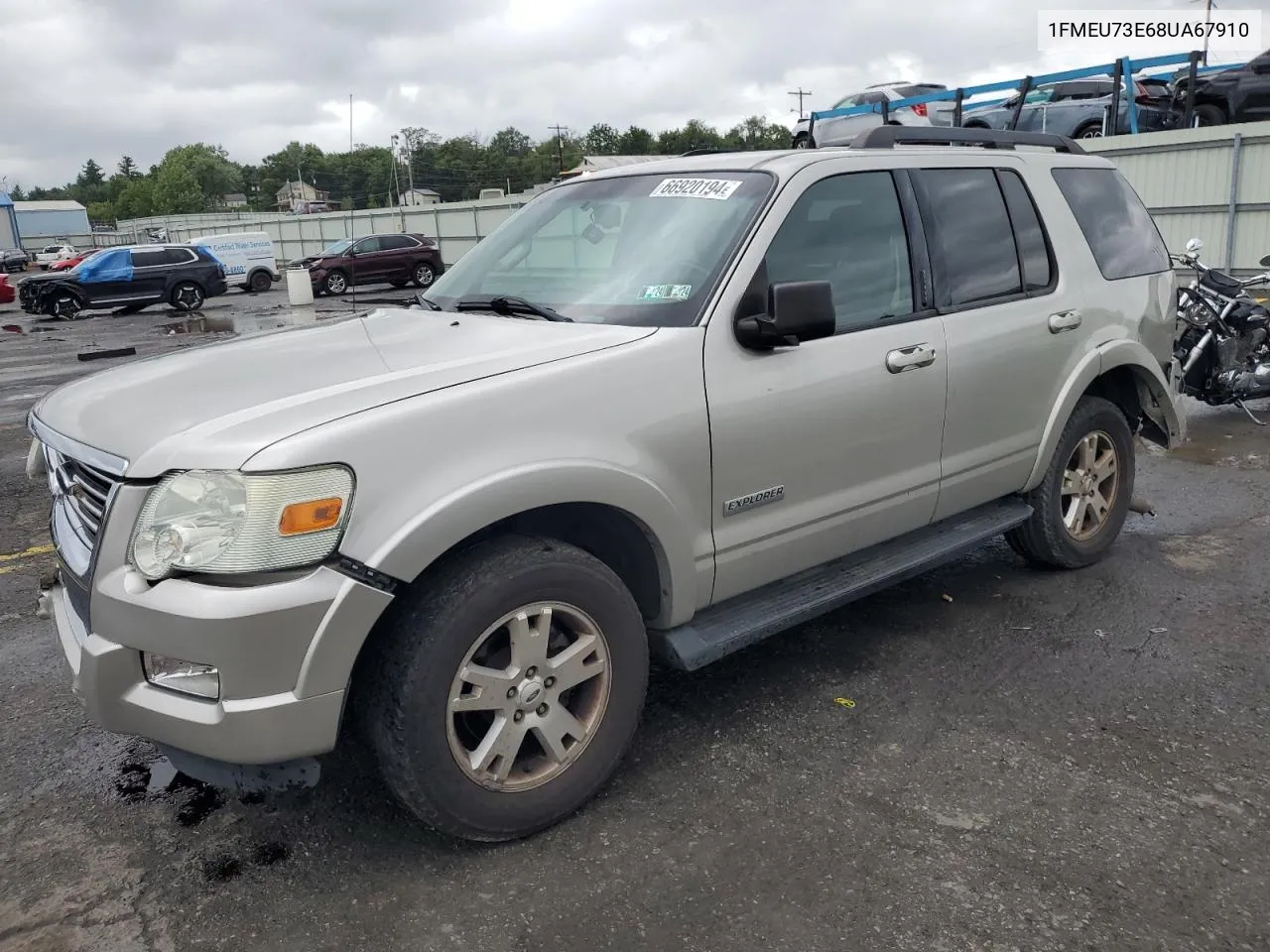 2008 Ford Explorer Xlt VIN: 1FMEU73E68UA67910 Lot: 66920194