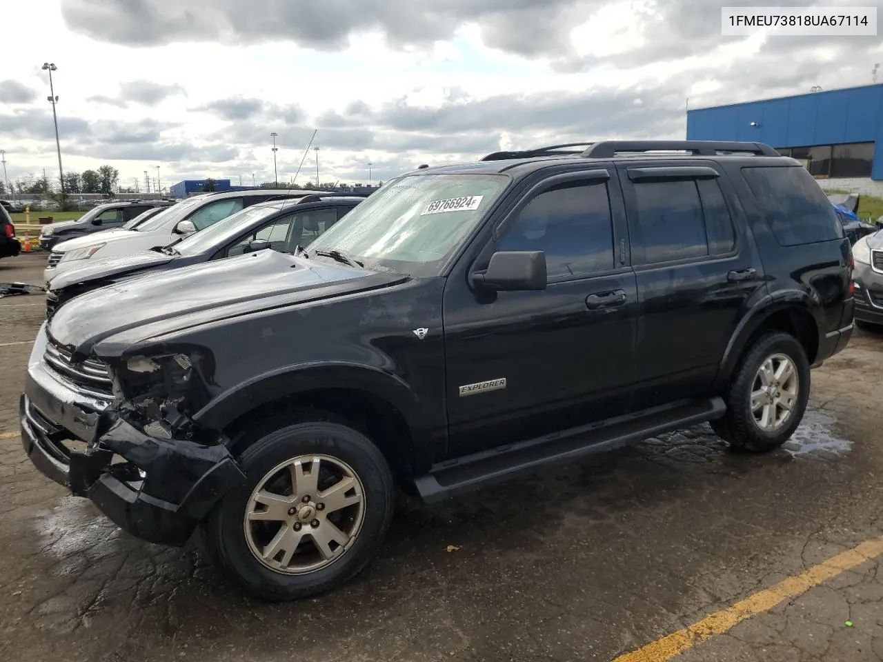 2008 Ford Explorer Xlt VIN: 1FMEU73818UA67114 Lot: 69766924