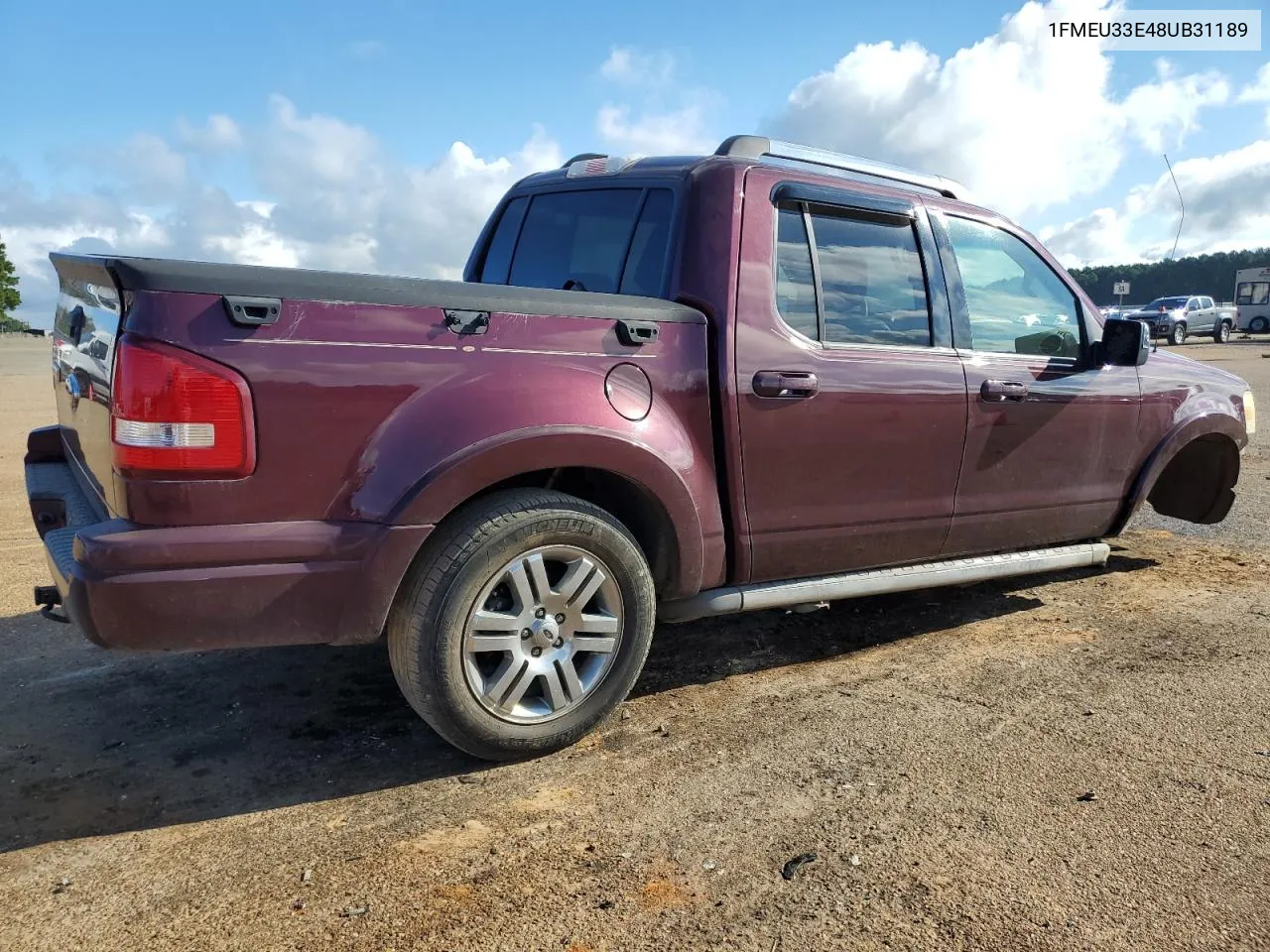 2008 Ford Explorer Sport Trac Limited VIN: 1FMEU33E48UB31189 Lot: 71281464