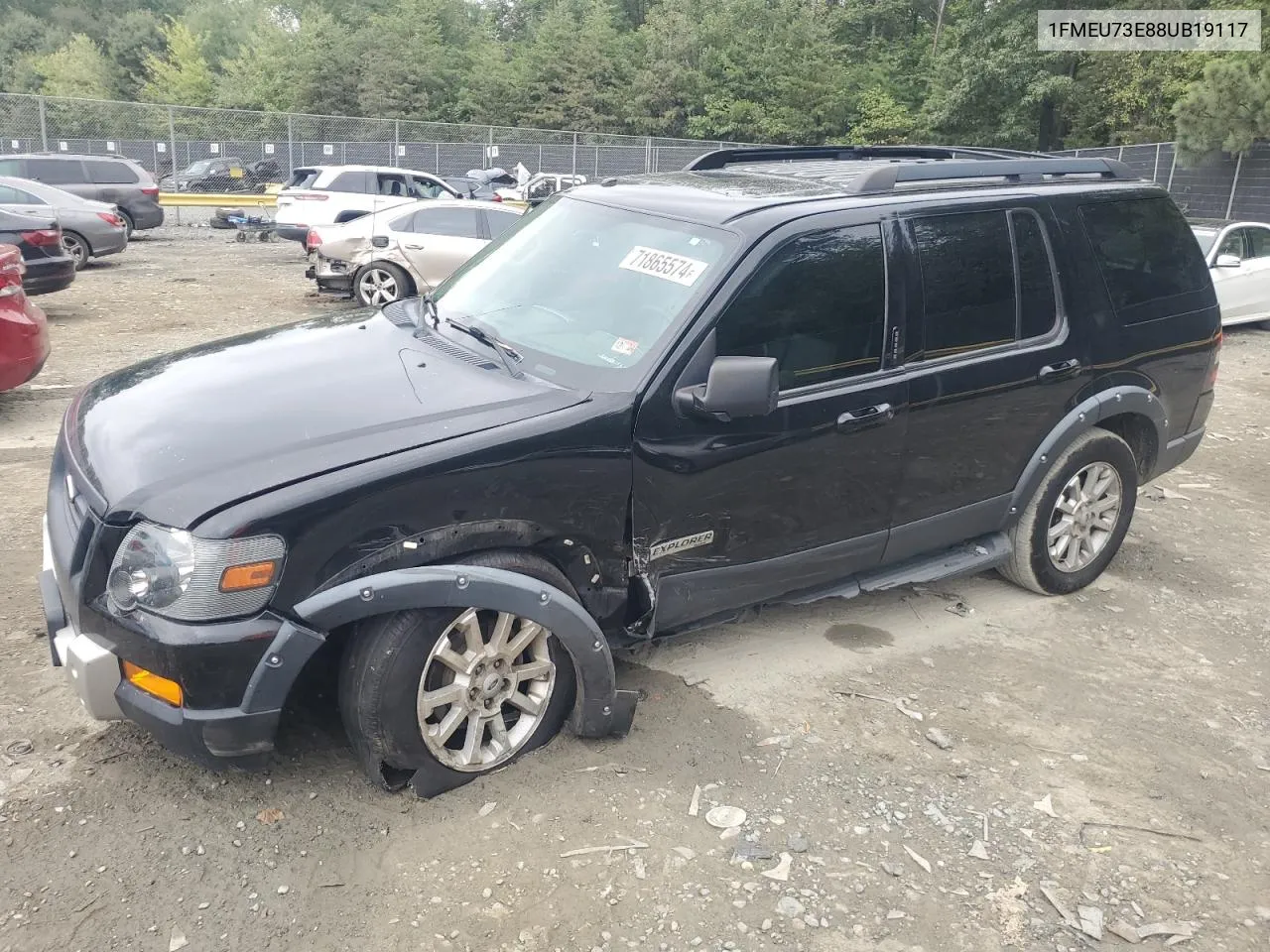 2008 Ford Explorer Xlt VIN: 1FMEU73E88UB19117 Lot: 71865574