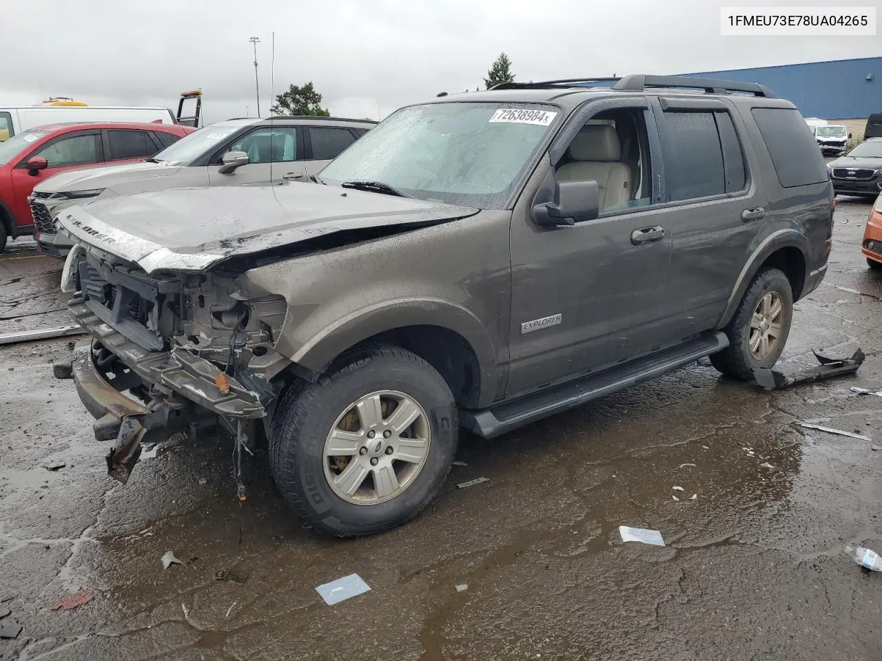 2008 Ford Explorer Xlt VIN: 1FMEU73E78UA04265 Lot: 72638984