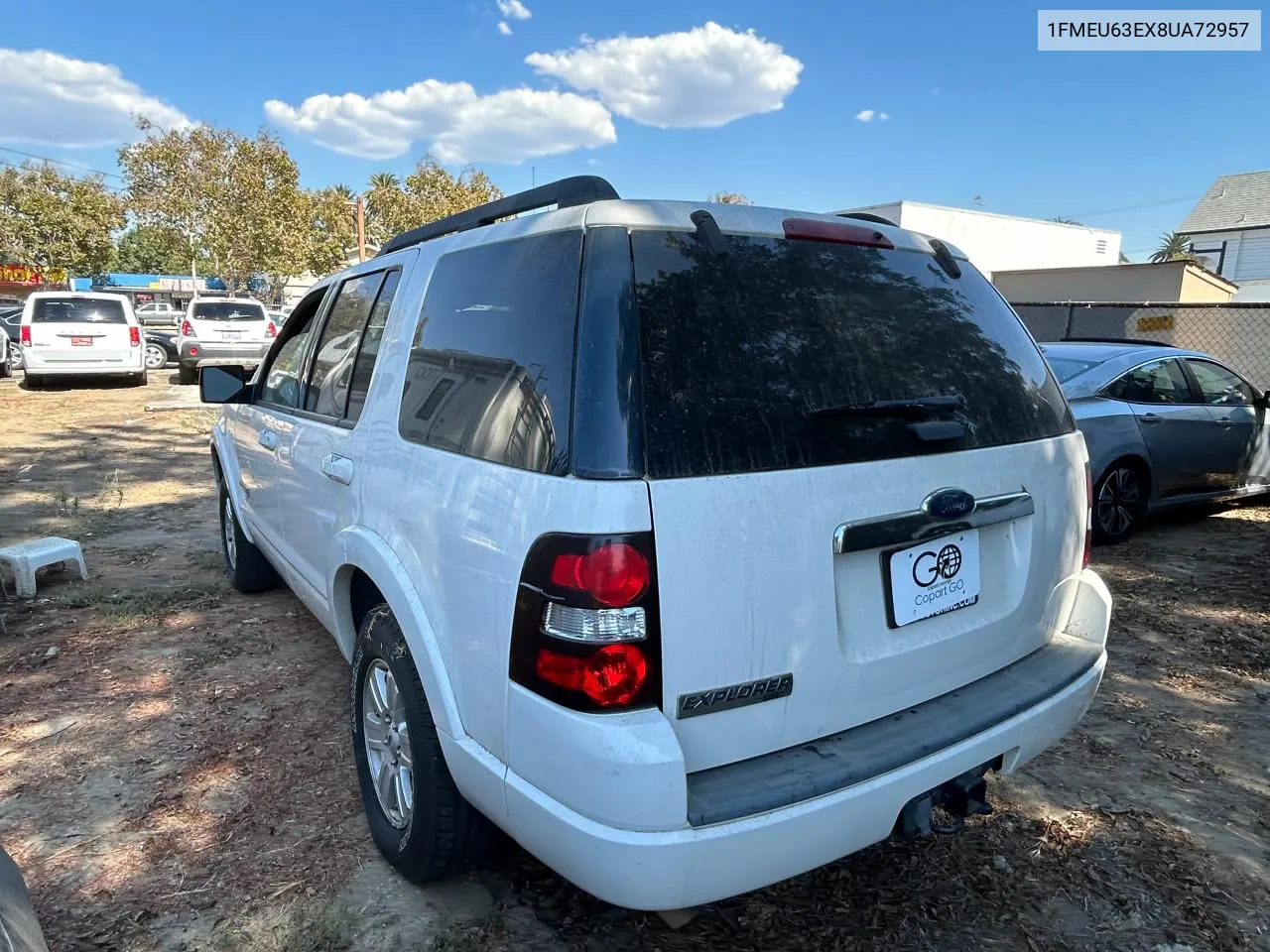 2008 Ford Explorer Xlt VIN: 1FMEU63EX8UA72957 Lot: 74612314