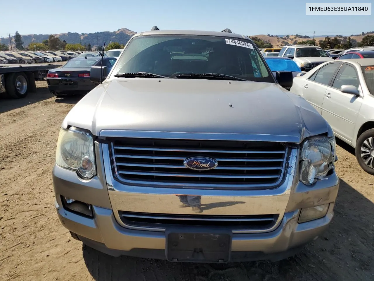 2008 Ford Explorer Xlt VIN: 1FMEU63E38UA11840 Lot: 74846594