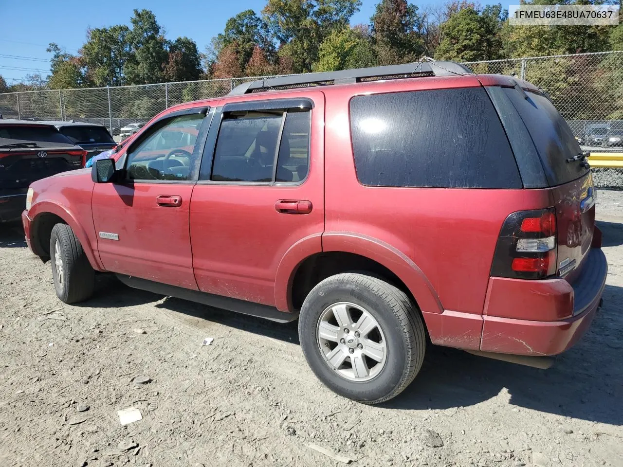 2008 Ford Explorer Xlt VIN: 1FMEU63E48UA70637 Lot: 76931414