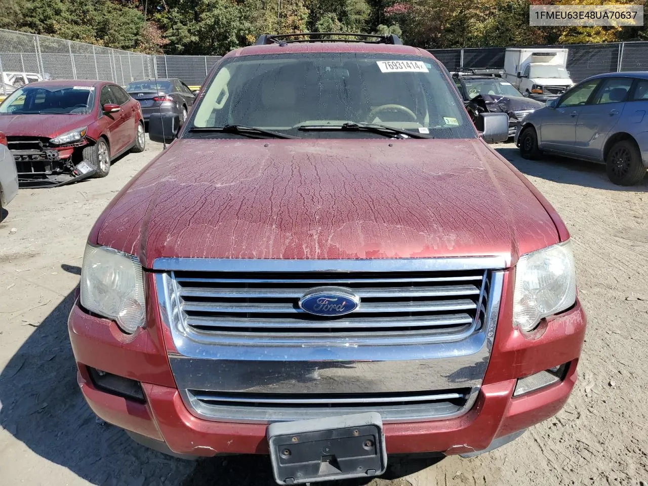 2008 Ford Explorer Xlt VIN: 1FMEU63E48UA70637 Lot: 76931414