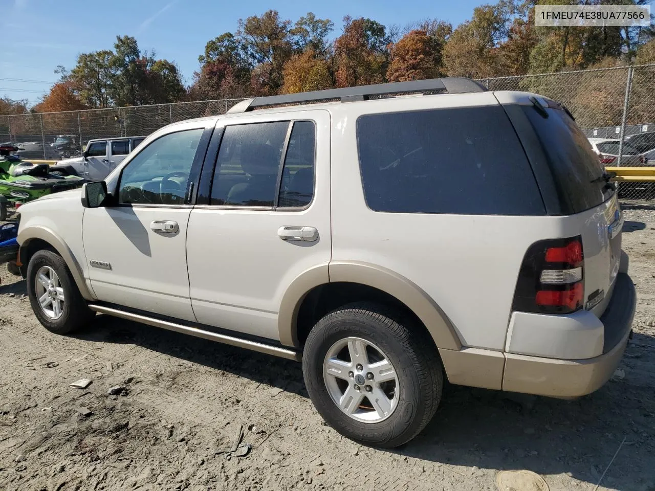 2008 Ford Explorer Eddie Bauer VIN: 1FMEU74E38UA77566 Lot: 78137584